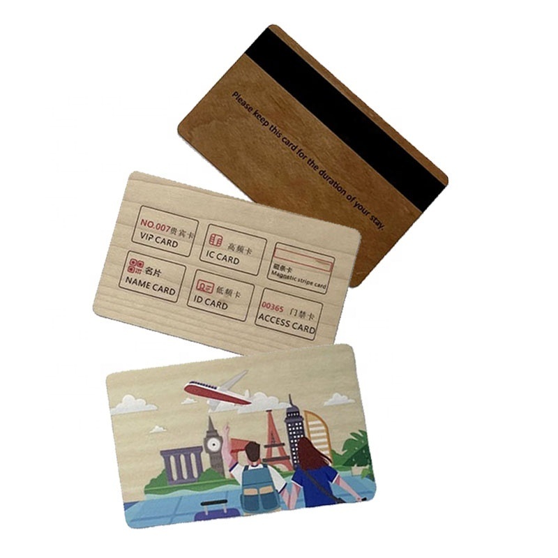 CMRFID IS014443 D41 D81 wood nfc hotel key 2k 213 tag bamboo cards smart chip D21 rfid wooden card