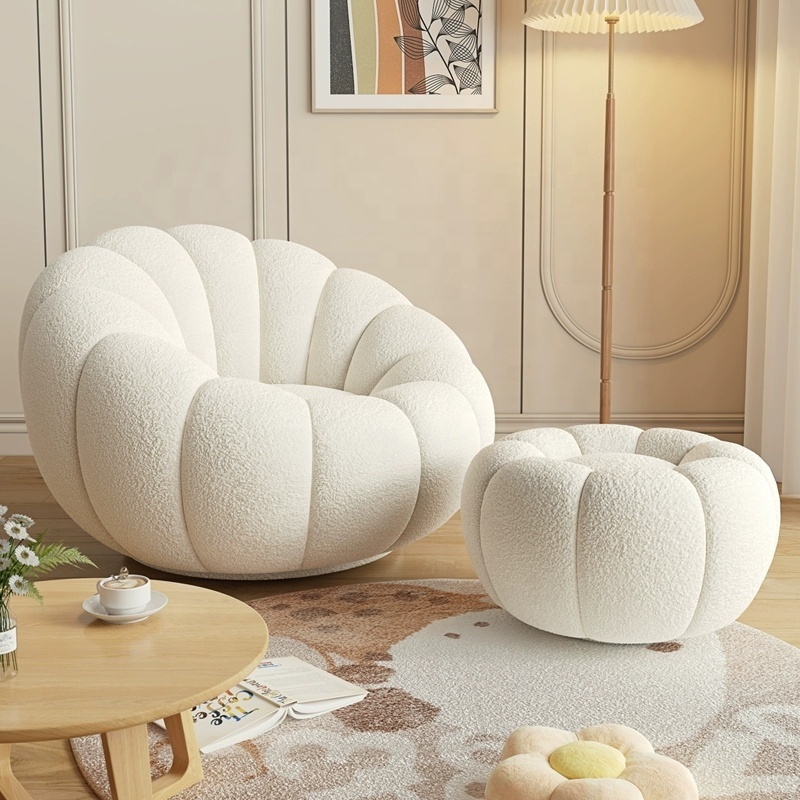 Modern flower design Bed Chairs lounge Seat Bean Beautiful high quality Living room Bag Chair adult Teddy velvet lazy sofa