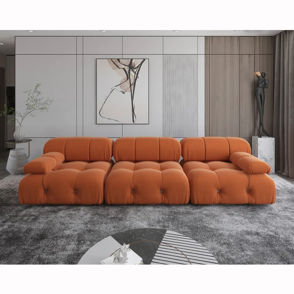 Luxury Design L shape Sectional Sofa seat living room velvet Combination sofa chaise lounge couch canape salon Modular sofa