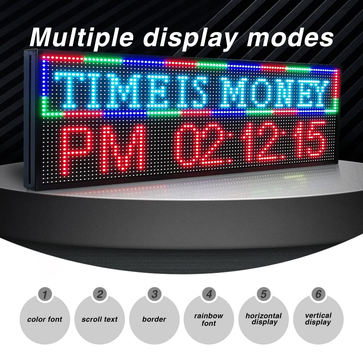 P10 LED Sign Programmable LED Signs Full Color LED Scrolling Sign 40*8 Display Indoor LED Advertising Display Board