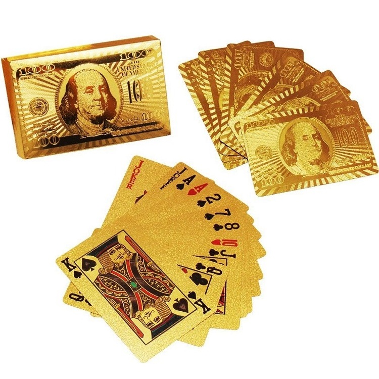 Custom board games home games color paper art printed gold plating playing cards