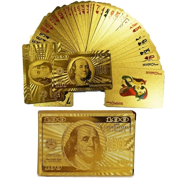 Custom board games home games color paper art printed gold plating playing cards