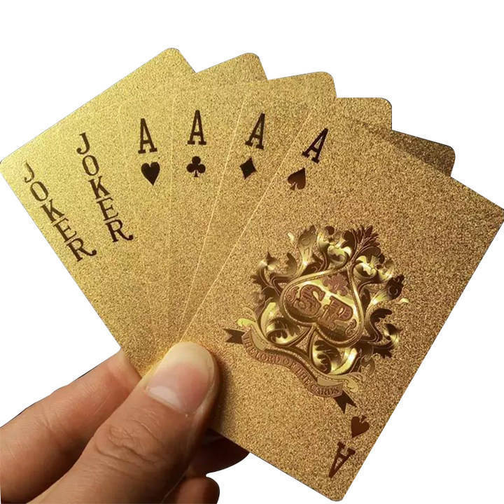 Custom board games home games color paper art printed gold plating playing cards