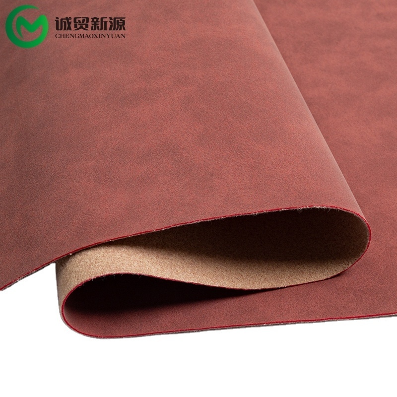 Wholesale Faux Leather Fabric Pvc Artificial Leather Two Tone Suede Pattern PVC Synthetic Leather for HandBags