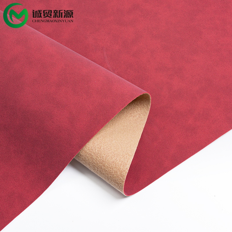 Wholesale Faux Leather Fabric Pvc Artificial Leather Two Tone Suede Pattern PVC Synthetic Leather for HandBags