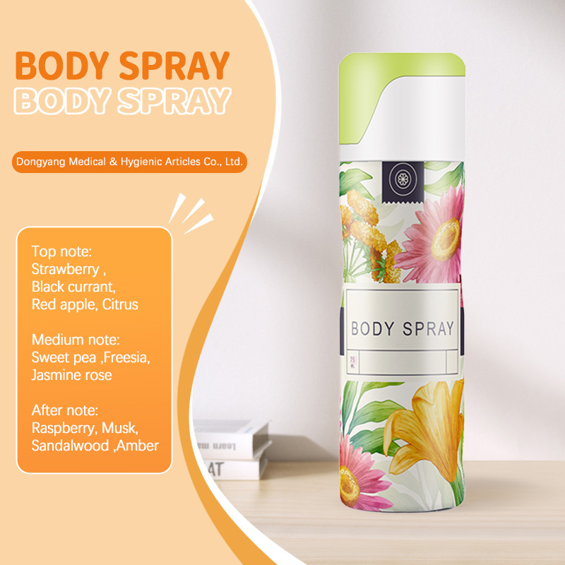 2024 New Style Body Spray Mist 200ml Oem Deodorization Body Spray For Girls