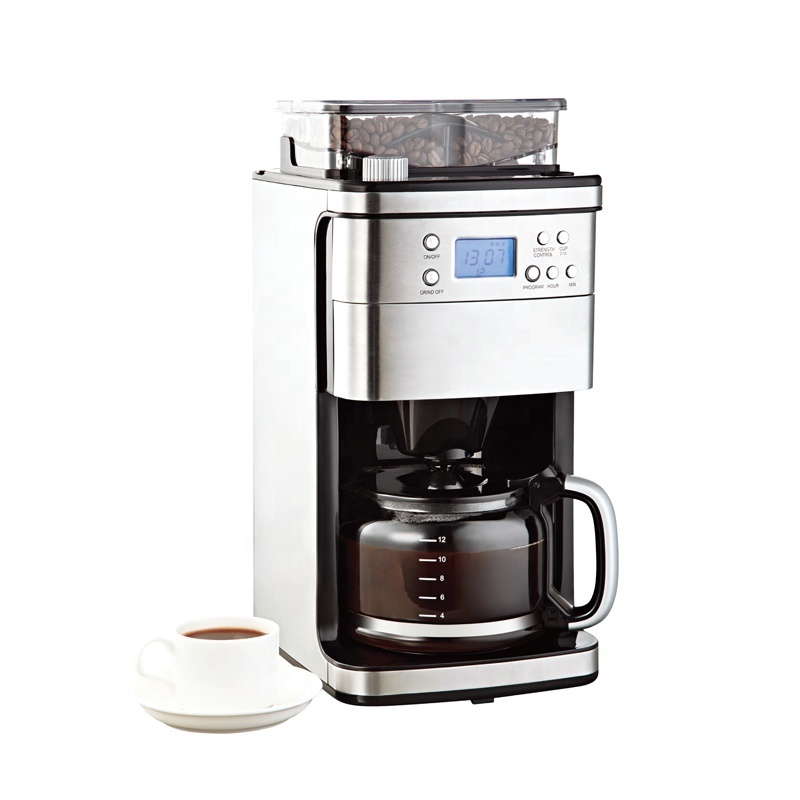 1.5L Water Tank Home Office Conical Grinder Coarse to Fine Espresso Coffee Machine 1000W Bean to Cup Coffee Maker