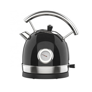 Retro Electric Kettle Kitchen Household Stainless Steel 1.8L Tea Kettle with Thermometer