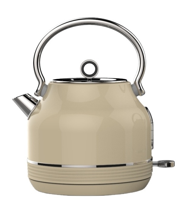 Popular Faint Yellow Breakfast Set 1.7 L Tea Water Kettle And 2 Slices Toaster with Silver Ornament