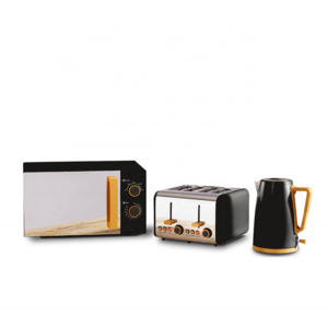 Wholesale 3 in 1 Breakfast Set Wood Handle 700W Microwave Oven 1.7L Electric Kettle 4 Slices Toaster Set