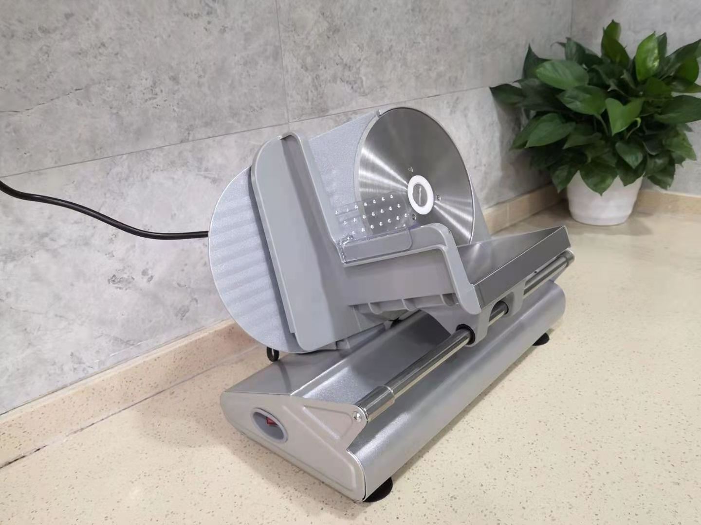 Meat Slicer Electric Food Slicer Removable Stainless Steel Blade and Food Carriage, Adjustable Food Slicer Machine for Meat