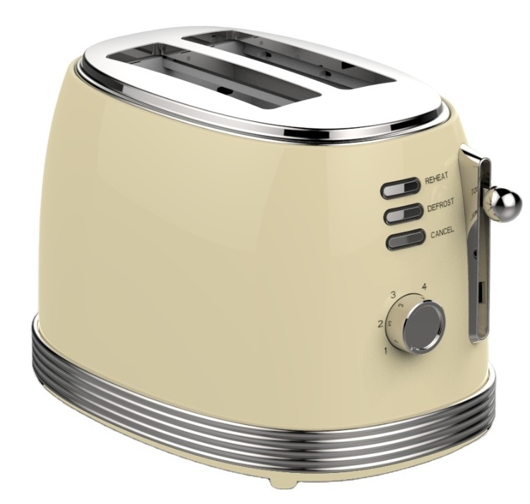 Popular Faint Yellow Breakfast Set 1.7 L Tea Water Kettle And 2 Slices Toaster with Silver Ornament