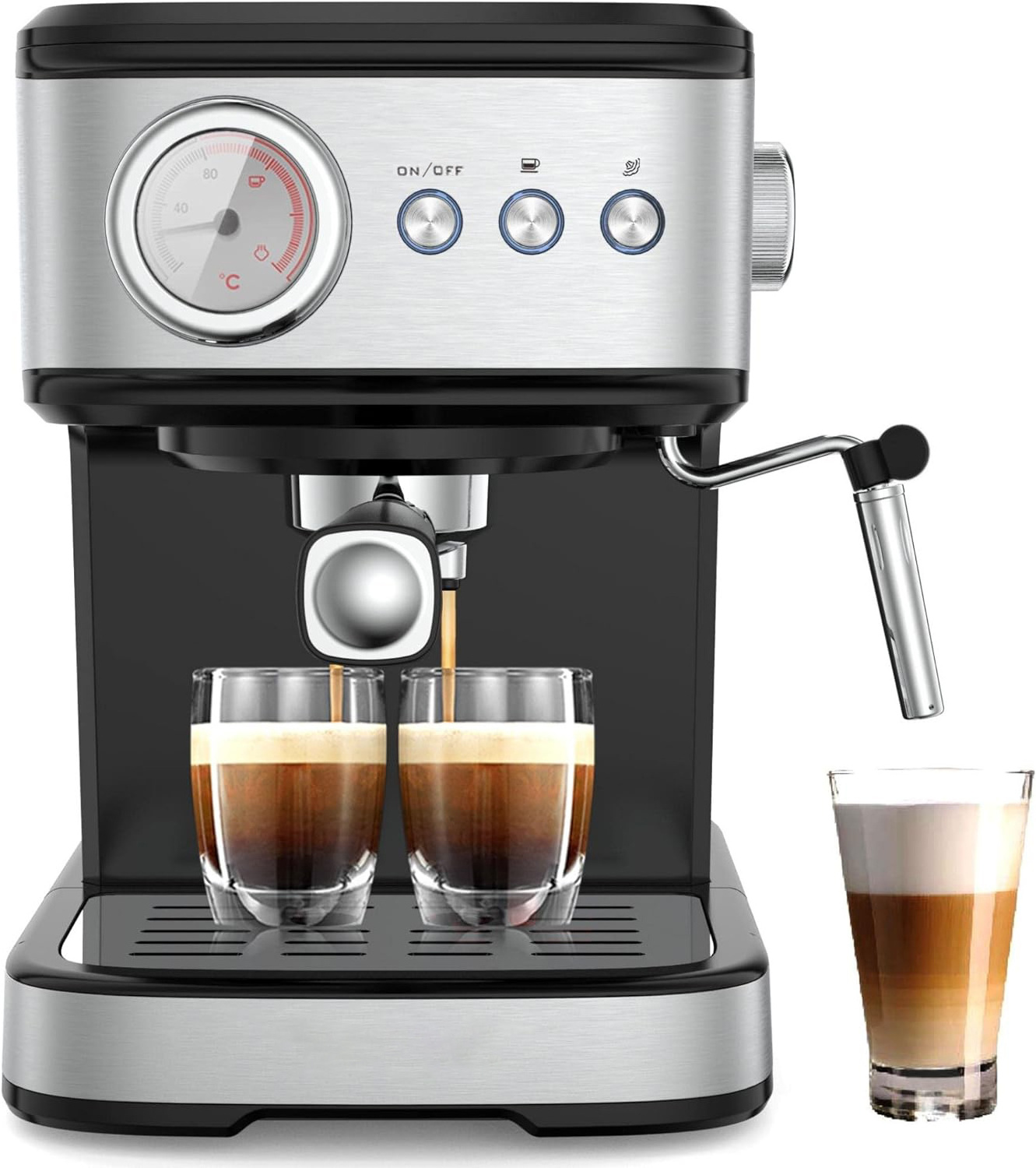 Cappuccino Latte Milk Foam Coffee Maker 1100w 15bar Automatic Espresso Coffee Machine For Home Use