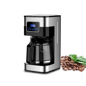 1.5L capacity Programmable Stainless Steel Drip Coffee Machine with Timer  Brew Strength Control Drip Coffee Maker