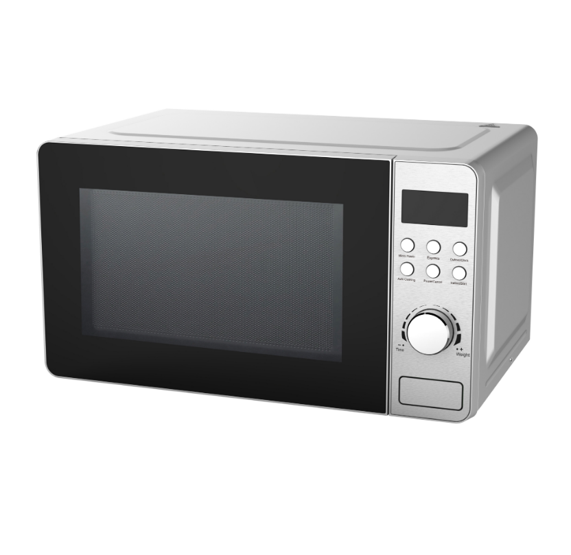 Portable retro 20L Grill 5 power Levels Food Heating Mechanical Control Silver Microwave Oven