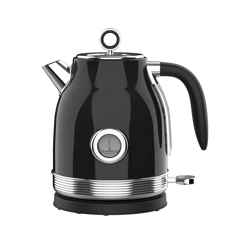 Jar Kettle Cream Color Stainless Steel Home Family Electric Kettle with Thermometer and LED Indicator