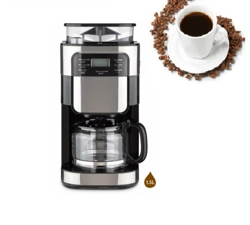 1.5L Water Tank Home Office Conical Grinder Coarse to Fine Espresso Coffee Machine 1000W Bean to Cup Coffee Maker