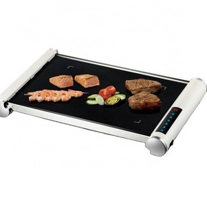 Table Grill High Efficient Fast Heating Ceramic Grilling Surface Hard-Wearing Glass Touch Control Best Electric Plate Grill