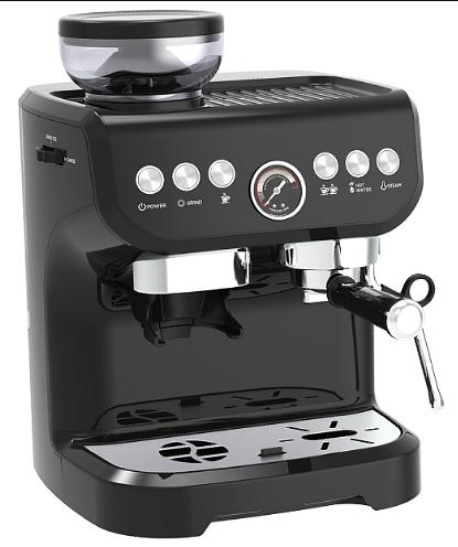 Household Multifunctional 15Bar 1450W Powerful Espresso Coffee Machine Milk Frothing with Grinder Electric Coffee Maker