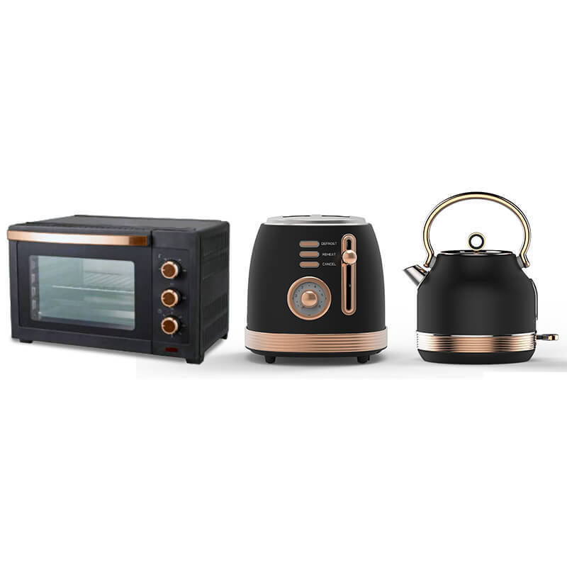 Unique rose gold electric Kitchen appliances retro set 1.7L kettle & 2 slice toaster & 1.5L blender