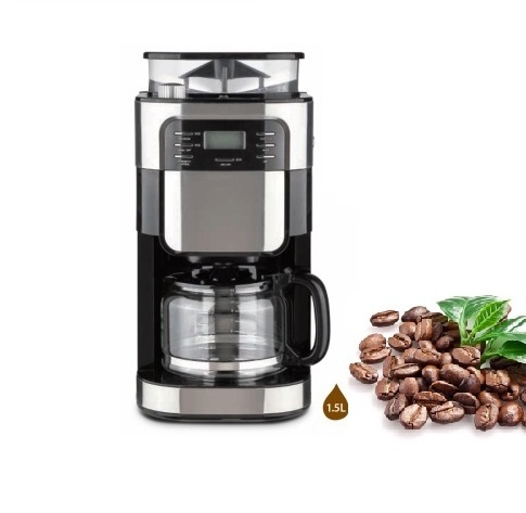 1.5L Water Tank Home Office Conical Grinder Coarse to Fine Espresso Coffee Machine 1000W Bean to Cup Coffee Maker