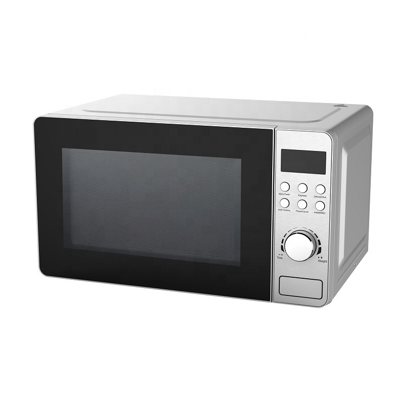 Portable retro 20L Grill 5 power Levels Food Heating Mechanical Control Silver Microwave Oven