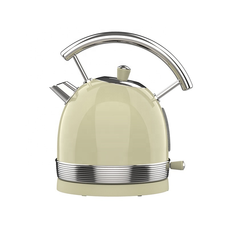 Retro Electric Kettle Kitchen Household Stainless Steel 1.8L Tea Kettle with Thermometer