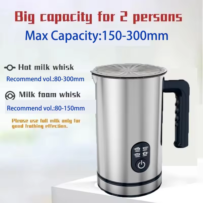 Automatic One Button Control Milk Warming Fast Heating 4-in-1 Multi-functional Electric Coffee Frother Hot&Cold Milk Frother