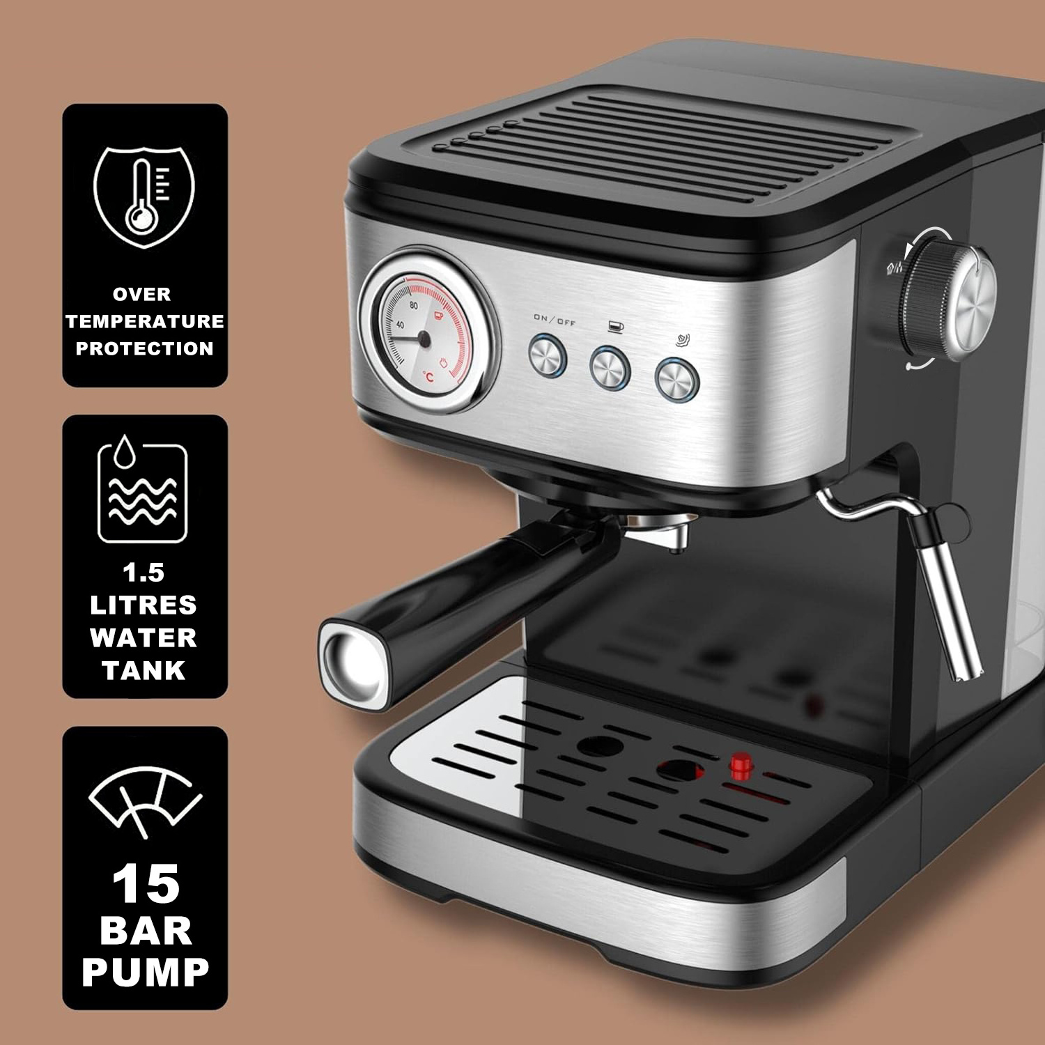 Cappuccino Latte Milk Foam Coffee Maker 1100w 15bar Automatic Espresso Coffee Machine For Home Use