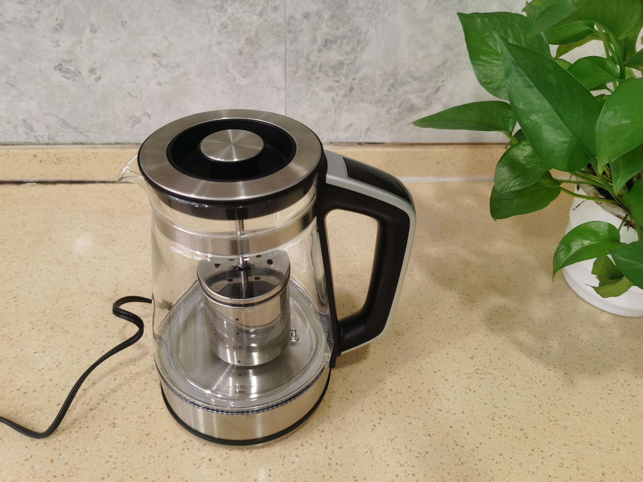 1.7L/1500W Temperature Control Auto Shut-off Keep Warm Function Boil Dry Protection Water Boiler Teapot Glass Tea Kettle