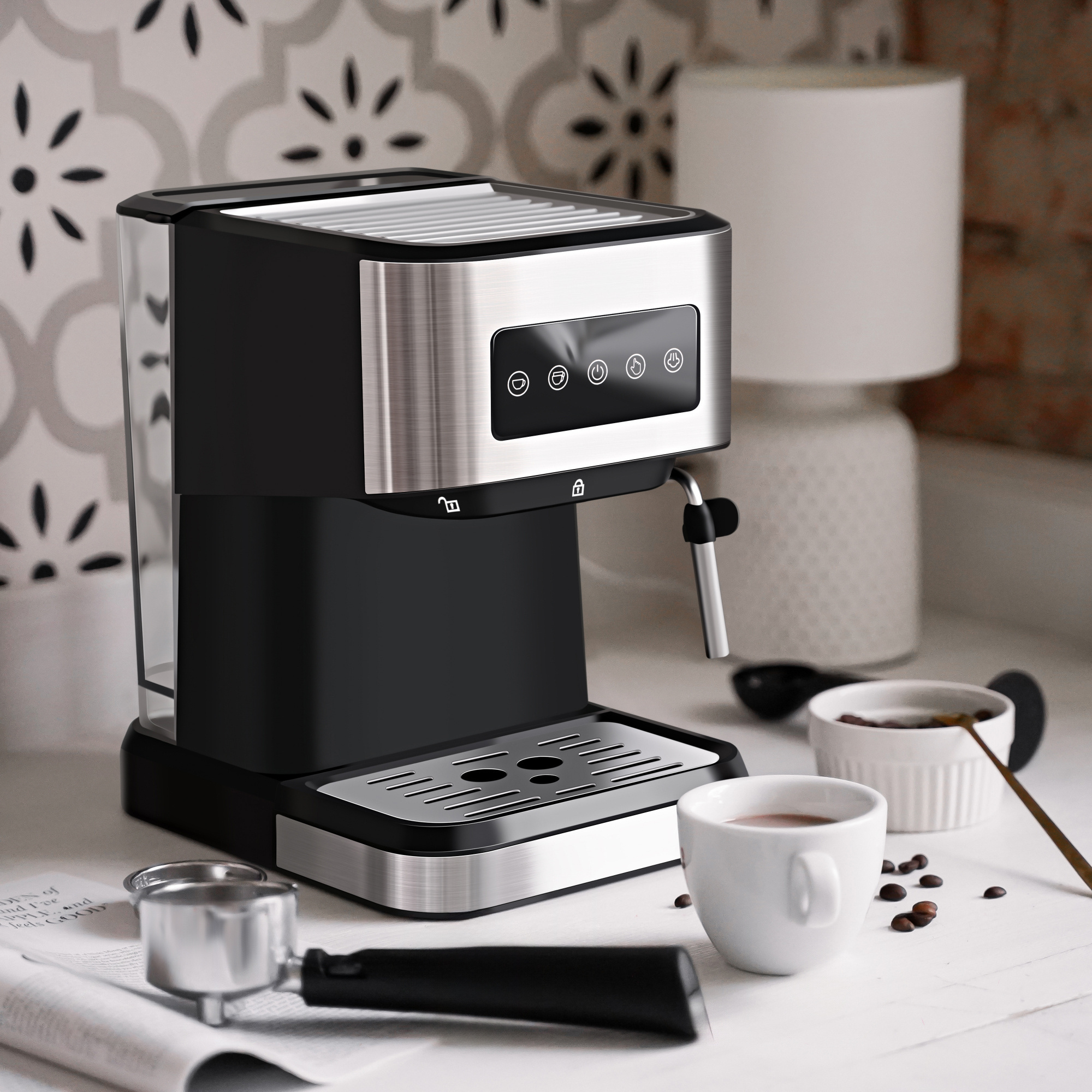 1.8l Detachable Water Tank Smart Coffee Makers 15bar Automatic Espresso Coffee Machine For Home