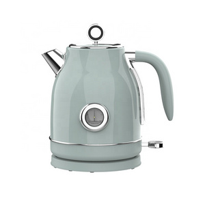 Jar Kettle Cream Color Stainless Steel Home Family Electric Kettle with Thermometer and LED Indicator