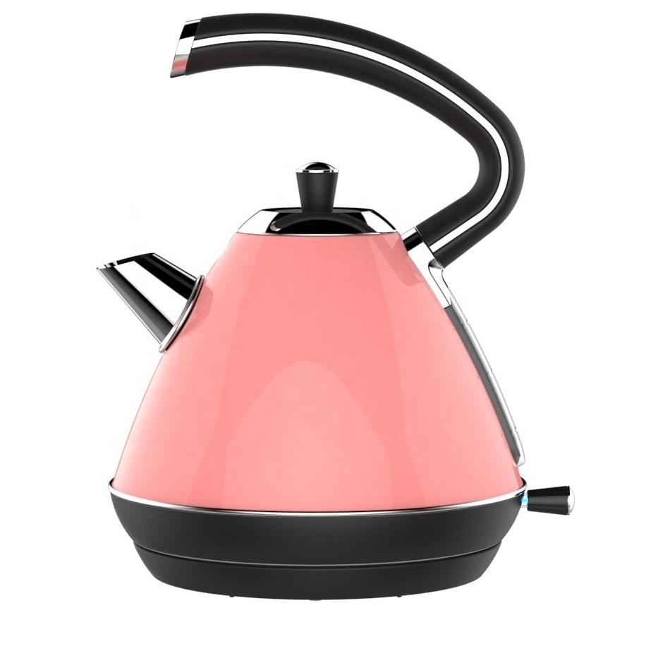 Pyramid Shape Tiffany Blue 1.7L Water Boiler Electric Kettle Stainless Steel Body with Special Handle Cordless Household Kettle