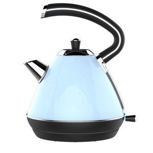 Pyramid Shape Tiffany Blue 1.7L Water Boiler Electric Kettle Stainless Steel Body with Special Handle Cordless Household Kettle