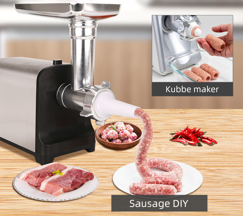 Multi-function 1200W Stainless Steel Blade Exchangeable 3 Cutting Plates Electric Meat Grinder