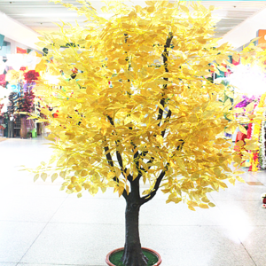 Factory Hotselling Artificial Golden Banyan Trees Large Decorative Ficus Tree