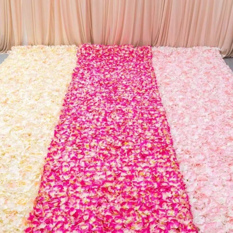 2020 New Design Flower Wall Backdrop Wedding Wholesale Artificial Flower Mat For Customized Flower Wall