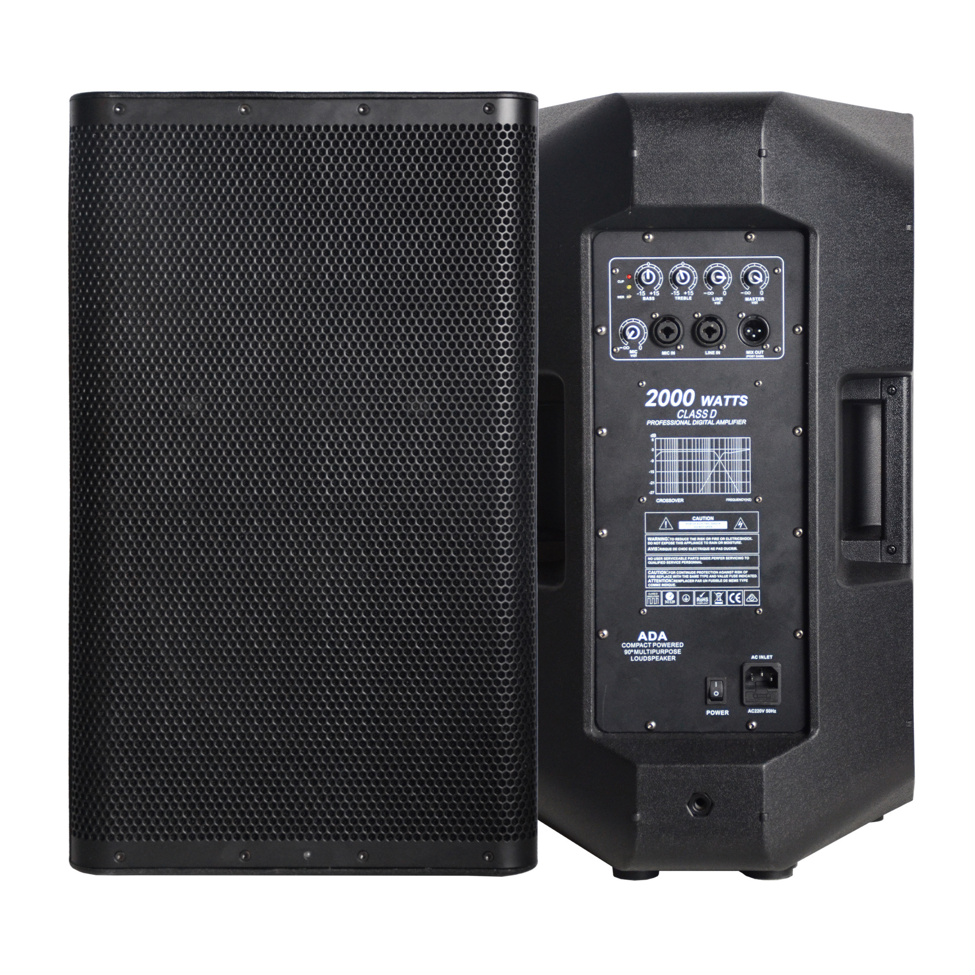 ACC CAU12ADA 500W 12 inch soundbox party dj karaoke home professional audio active powered speaker box