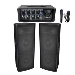 Accuracy Pro Audio PPS8215-BT Dual 2x15'' 2 Way Passive Wooden Speakers Audio System Sound Professional Mixer Sound System