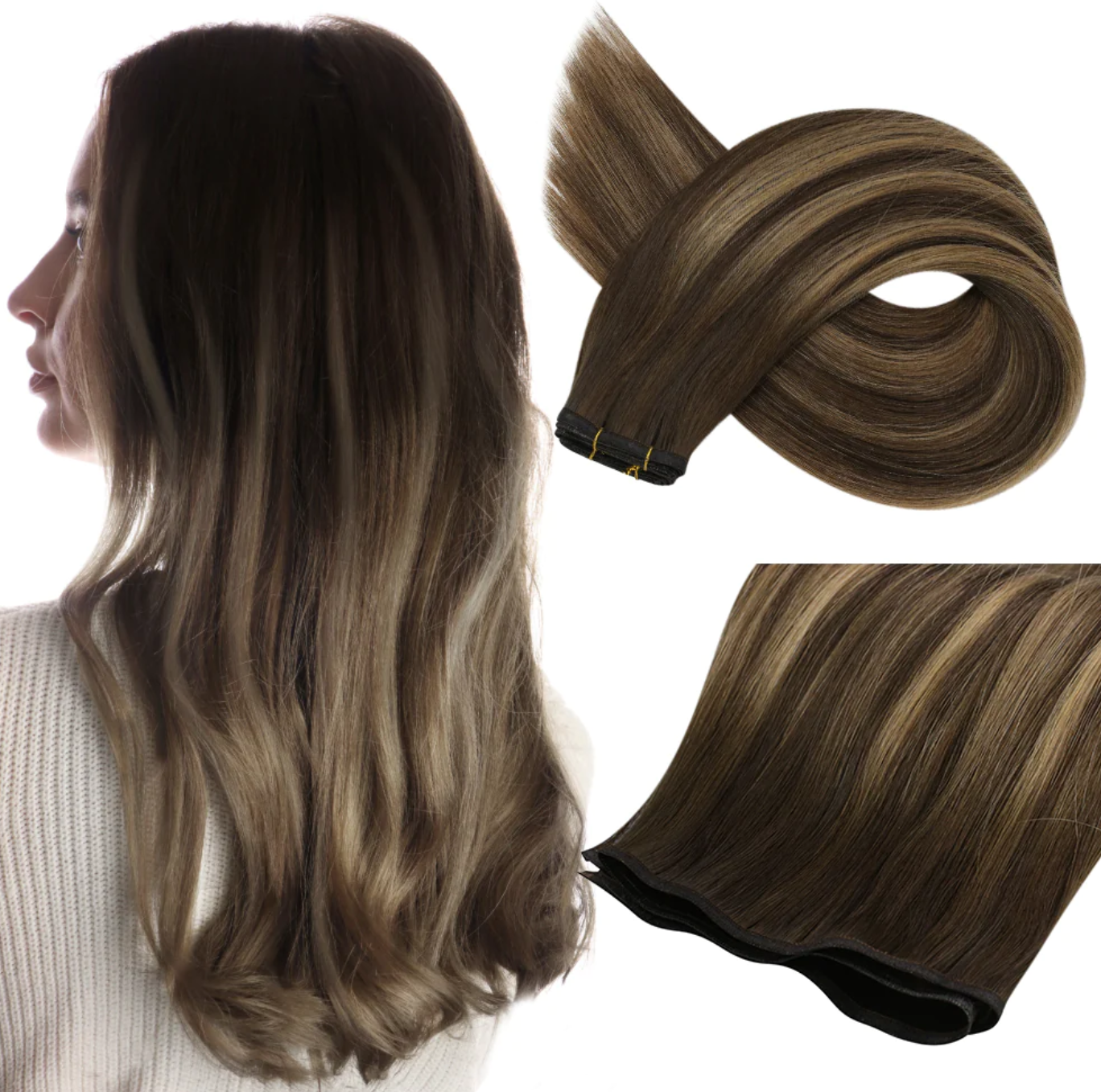 Top Quality 13A Double Drawn Can Be Dyed PU Skin Weft Customized Packing Thin Invisible Flat Weft Hair Extension For Woman