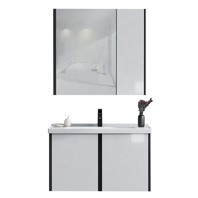 Modern Large Storage Plywood Bathroom Cabinet White Free Painting Finish Bathroom Vanity Cabinet Unit with Single Sink