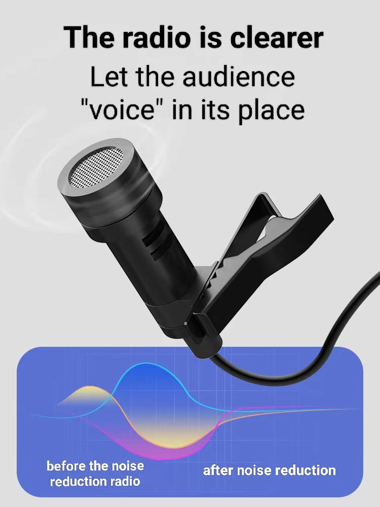 Wireless Collar Clip Radio Microphone Mobile Phone Live Network Class Outdoor Interview UHF Microphone