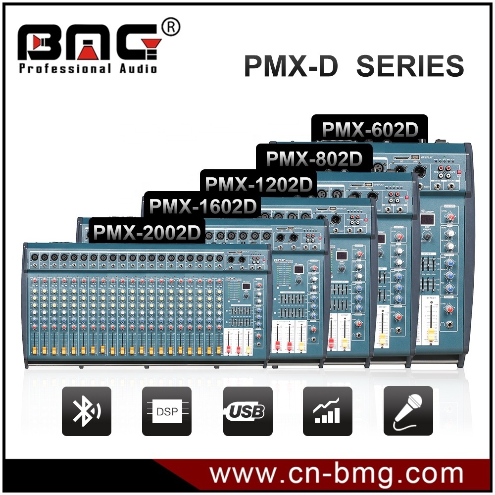 BMG PMX-802D MP3 Professional Sound System Equipment is Mixer DJ and Audio DSP for Concert