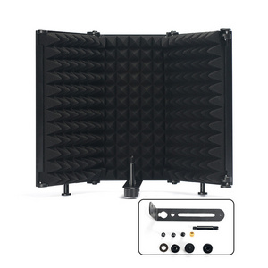 BMG Portable Studio Microphone Mic Acoustic Sound Plastic 3 Doors Isolation Shield Isolation with Absorbing