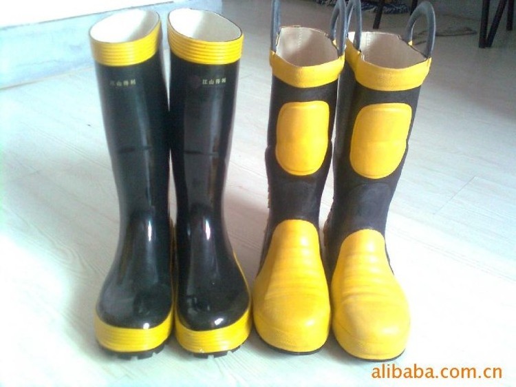 fire fighting rubber boots with steel toe cap