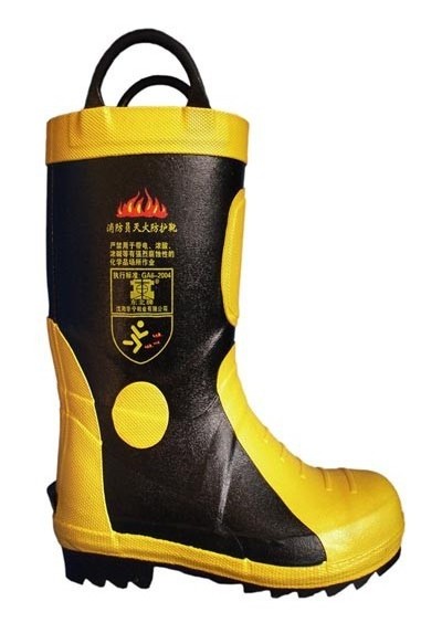 fire fighting rubber boots with steel toe cap