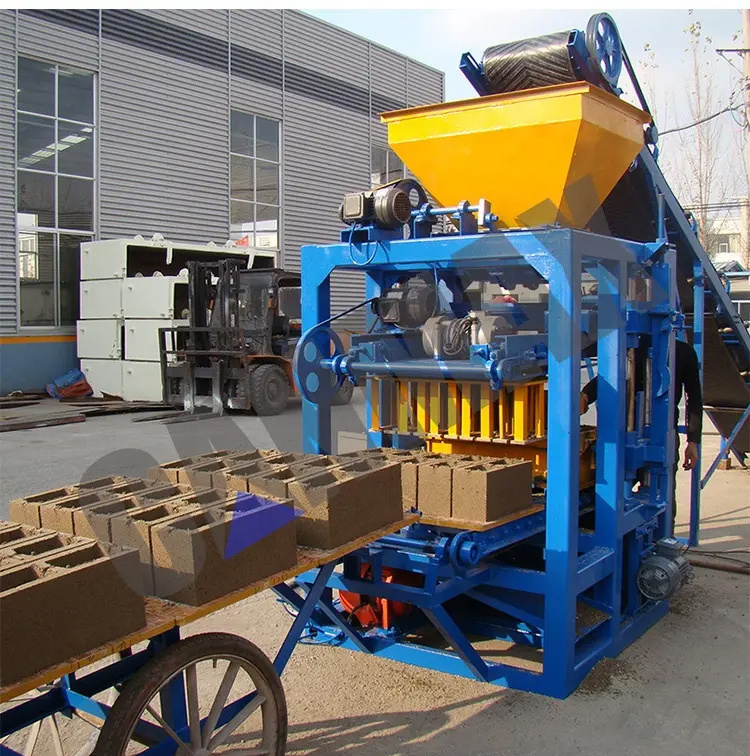 QT4-26 hollow cement concrete fully automatic block moulding making machine/small semi automatic brick making machinery price