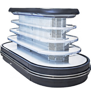 groceries equipment supermarket Round multi deck display chiller supermarket freezer supermarket refrigerator