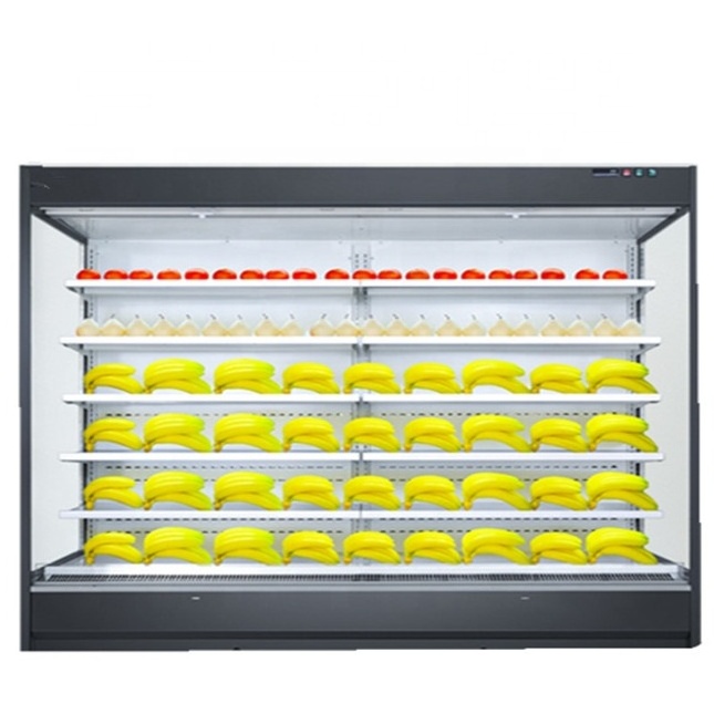 Air curtain fruits refrigerator supermarket open chiller commercial refrigerator