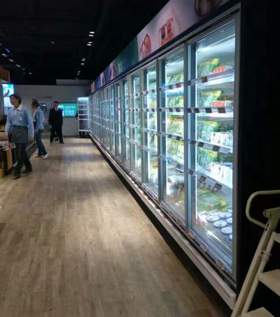 supermarket built in glass door beverage cooler pepsi fridge bottle refrigerator